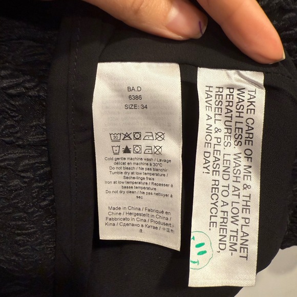 GANNI Jacquard Organza Black Mini Babydoll Dress SZ 34(2) Fairy Grunge Ethereal - Picture 6 of 10